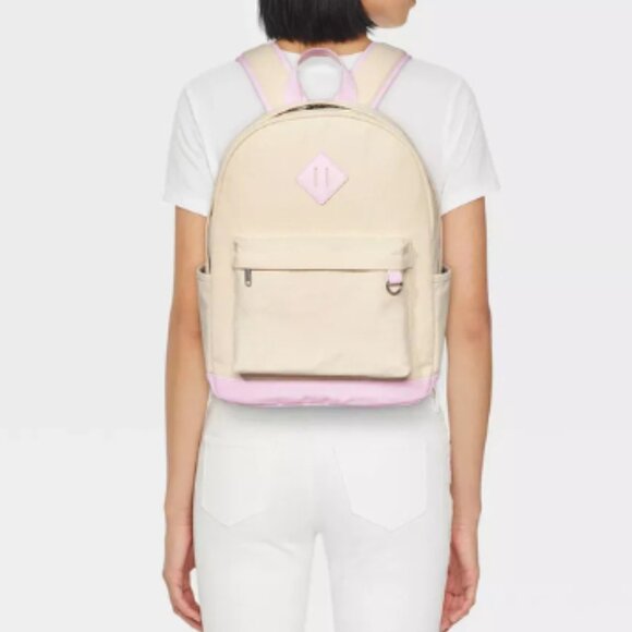 Wild Fable Collegiate Dome Backpack - Stylish & Functional School Bag Pink - Picture 1 of 4